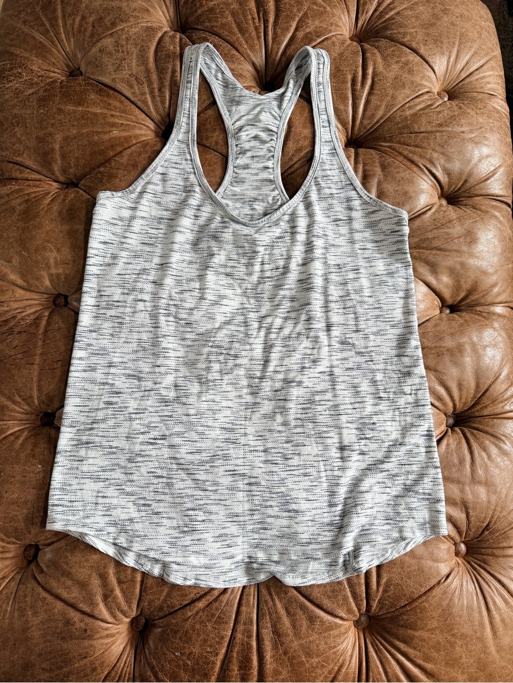 Lululemon Cool Racerback Tank Size 10 Gray Space Dye Racerback Yoga Athletic Top